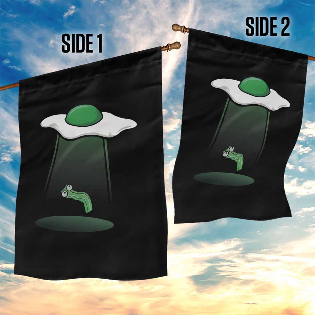 Funny Irish St Patricks Day Garden Flag UFO Egg Bacon Abduction Funny