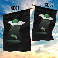 Funny Irish St Patricks Day Garden Flag UFO Egg Bacon Abduction Funny