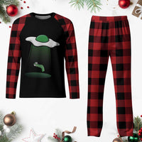 Funny Irish St Patricks Day Plaid Pajama Set UFO Egg Bacon Abduction Funny
