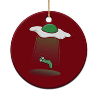 Funny Irish St Patricks Day Ceramic Ornament UFO Egg Bacon Abduction Funny
