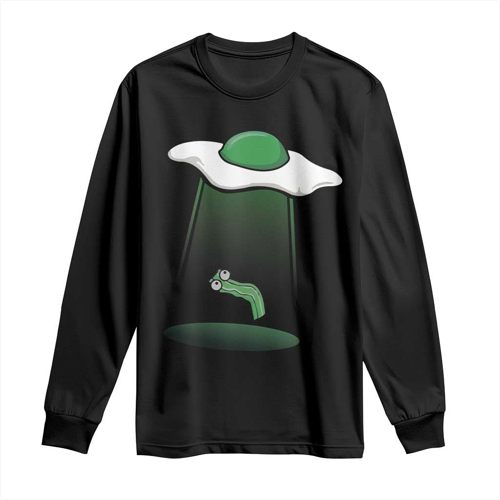 Funny Irish St Patricks Day Long Sleeve Shirt UFO Egg Bacon Abduction Funny