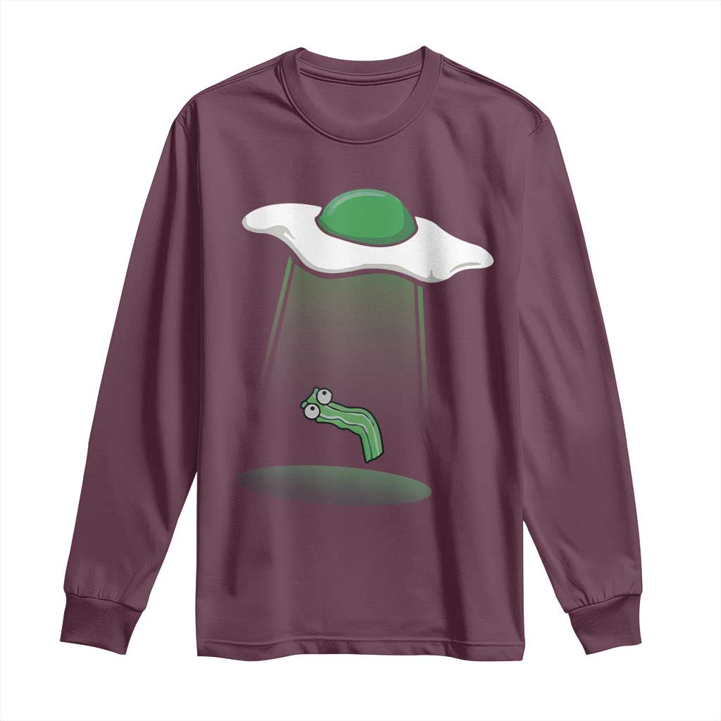 Funny Irish St Patricks Day Long Sleeve Shirt UFO Egg Bacon Abduction Funny