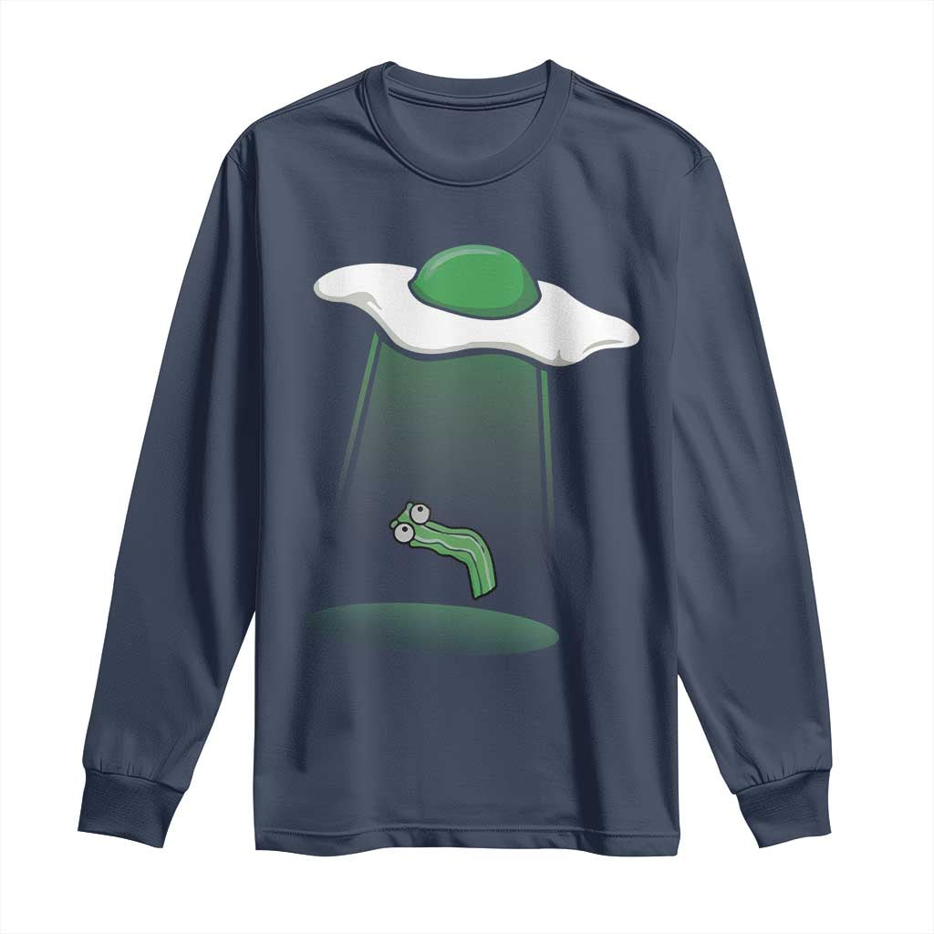 Funny Irish St Patricks Day Long Sleeve Shirt UFO Egg Bacon Abduction Funny