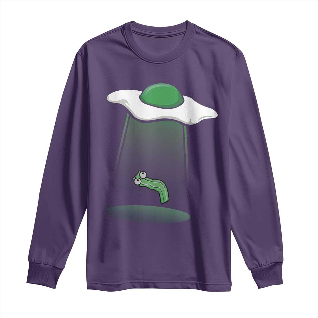 Funny Irish St Patricks Day Long Sleeve Shirt UFO Egg Bacon Abduction Funny