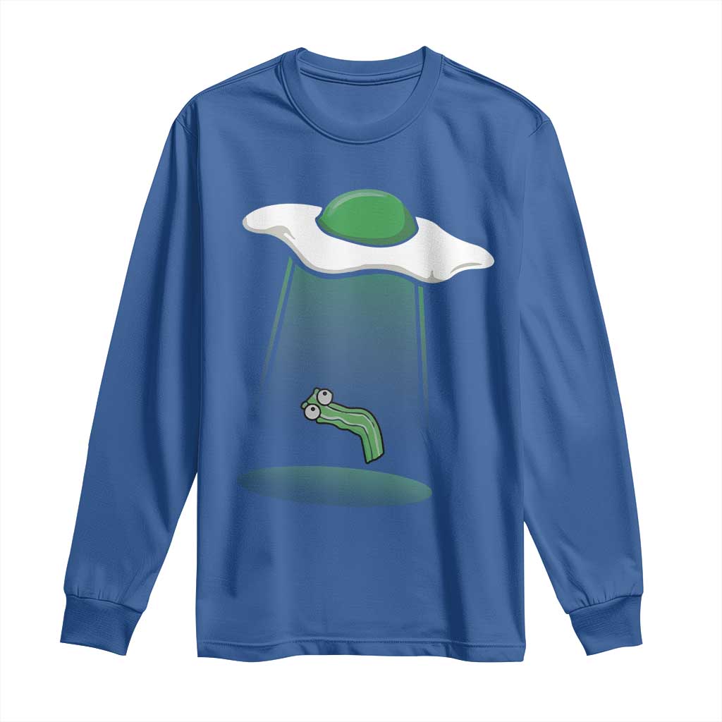 Funny Irish St Patricks Day Long Sleeve Shirt UFO Egg Bacon Abduction Funny