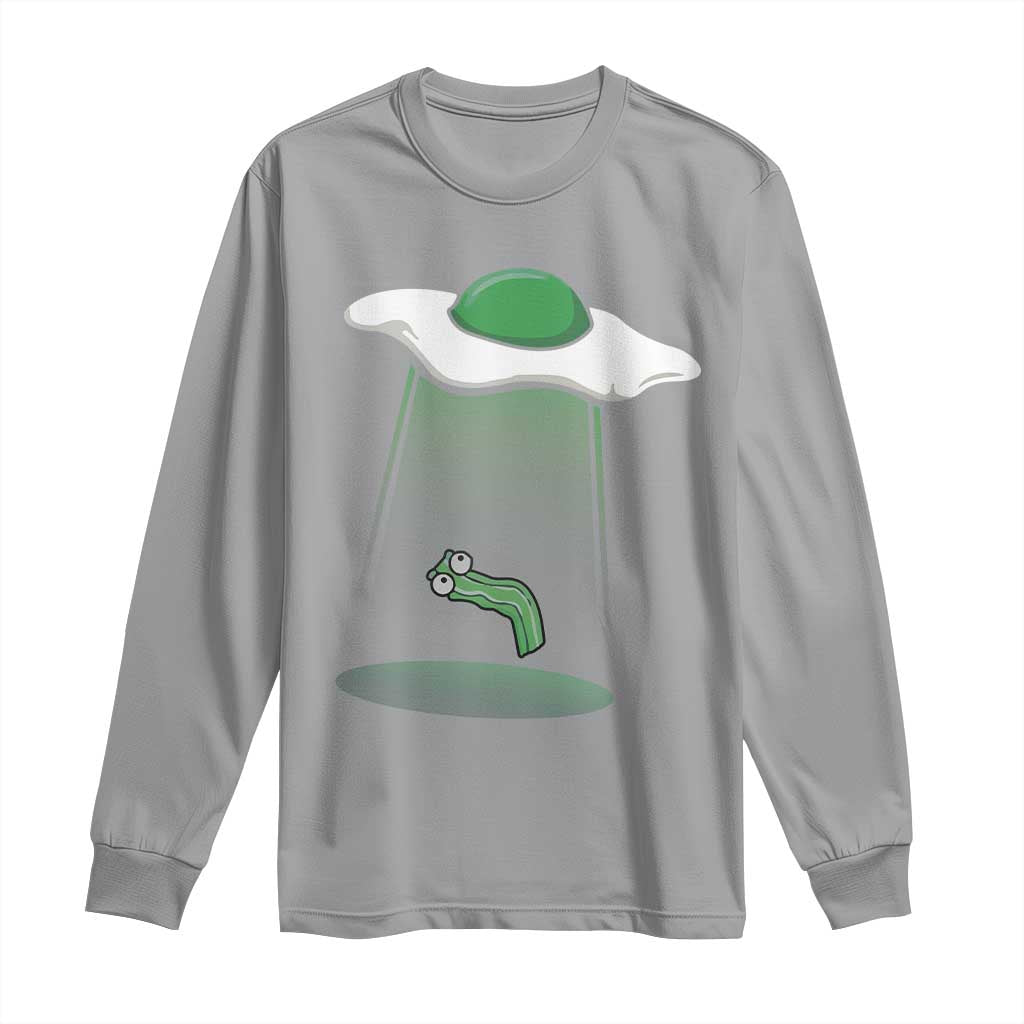 Funny Irish St Patricks Day Long Sleeve Shirt UFO Egg Bacon Abduction Funny