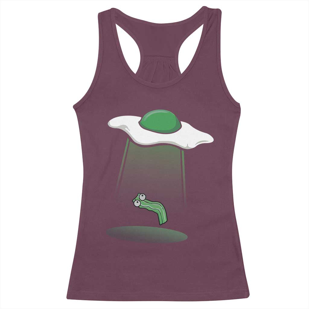 Funny Irish St Patricks Day Racerback Tank Top UFO Egg Bacon Abduction Funny