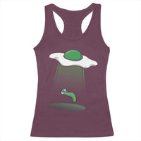 Funny Irish St Patricks Day Racerback Tank Top UFO Egg Bacon Abduction Funny