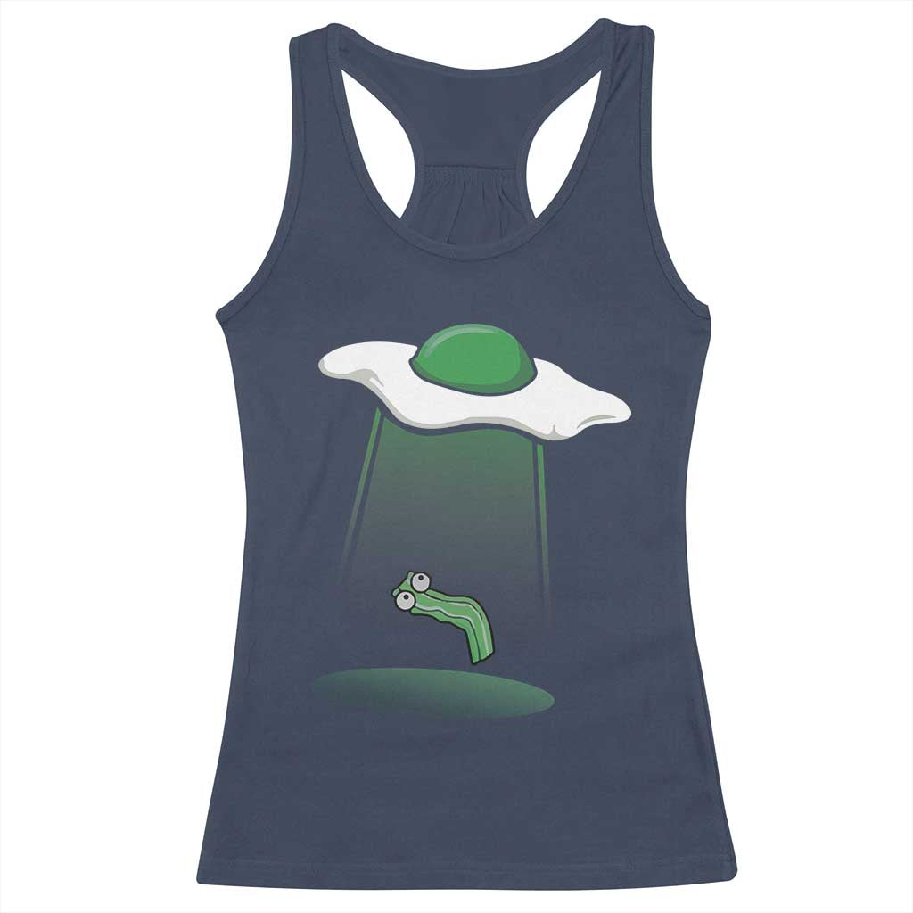 Funny Irish St Patricks Day Racerback Tank Top UFO Egg Bacon Abduction Funny