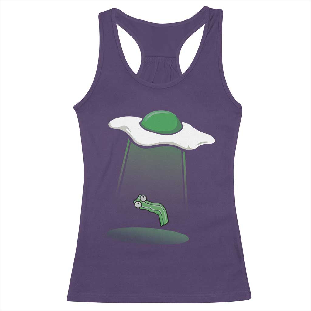 Funny Irish St Patricks Day Racerback Tank Top UFO Egg Bacon Abduction Funny