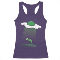 Funny Irish St Patricks Day Racerback Tank Top UFO Egg Bacon Abduction Funny