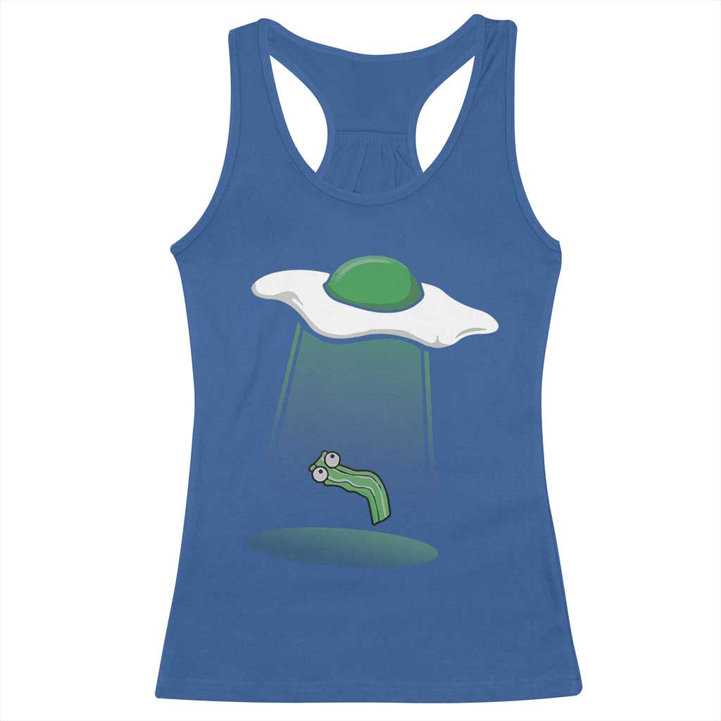 Funny Irish St Patricks Day Racerback Tank Top UFO Egg Bacon Abduction Funny