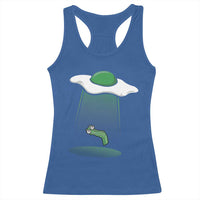 Funny Irish St Patricks Day Racerback Tank Top UFO Egg Bacon Abduction Funny