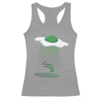 Funny Irish St Patricks Day Racerback Tank Top UFO Egg Bacon Abduction Funny