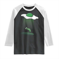 Funny Irish St Patricks Day Raglan Shirt UFO Egg Bacon Abduction Funny