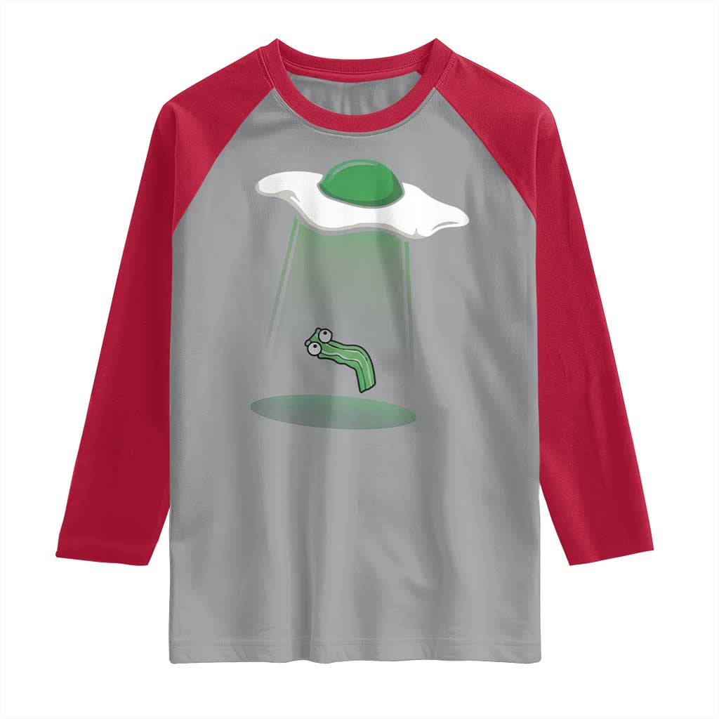 Funny Irish St Patricks Day Raglan Shirt UFO Egg Bacon Abduction Funny