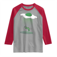 Funny Irish St Patricks Day Raglan Shirt UFO Egg Bacon Abduction Funny