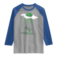 Funny Irish St Patricks Day Raglan Shirt UFO Egg Bacon Abduction Funny