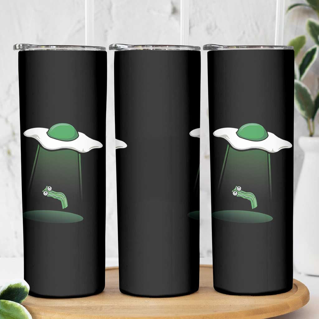 Funny Irish St Patricks Day Skinny Tumbler UFO Egg Bacon Abduction Funny