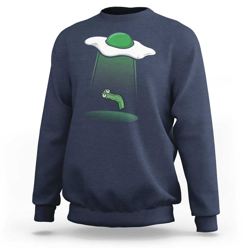 Funny Irish St Patricks Day Sweatshirt UFO Egg Bacon Abduction Funny