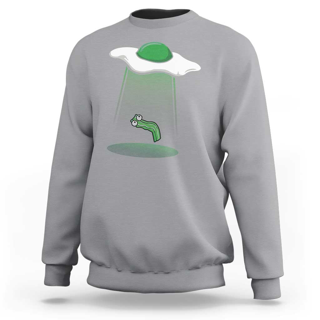 Funny Irish St Patricks Day Sweatshirt UFO Egg Bacon Abduction Funny