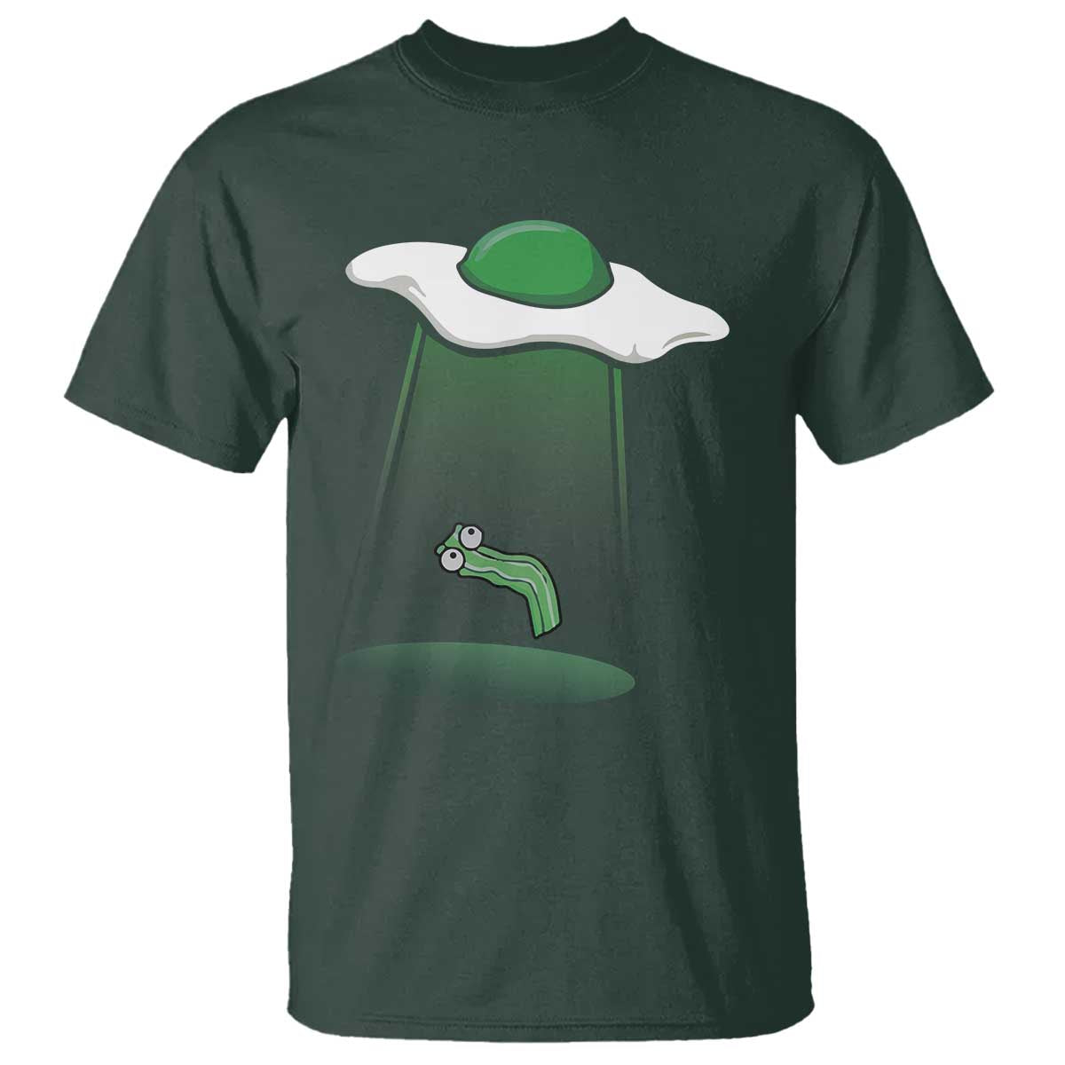 Funny Irish St Patricks Day T Shirt UFO Egg Bacon Abduction Funny