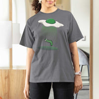 Funny Irish St Patricks Day T Shirt For Women UFO Egg Bacon Abduction Funny