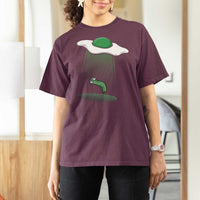 Funny Irish St Patricks Day T Shirt For Women UFO Egg Bacon Abduction Funny