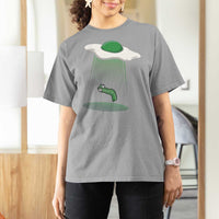 Funny Irish St Patricks Day T Shirt For Women UFO Egg Bacon Abduction Funny