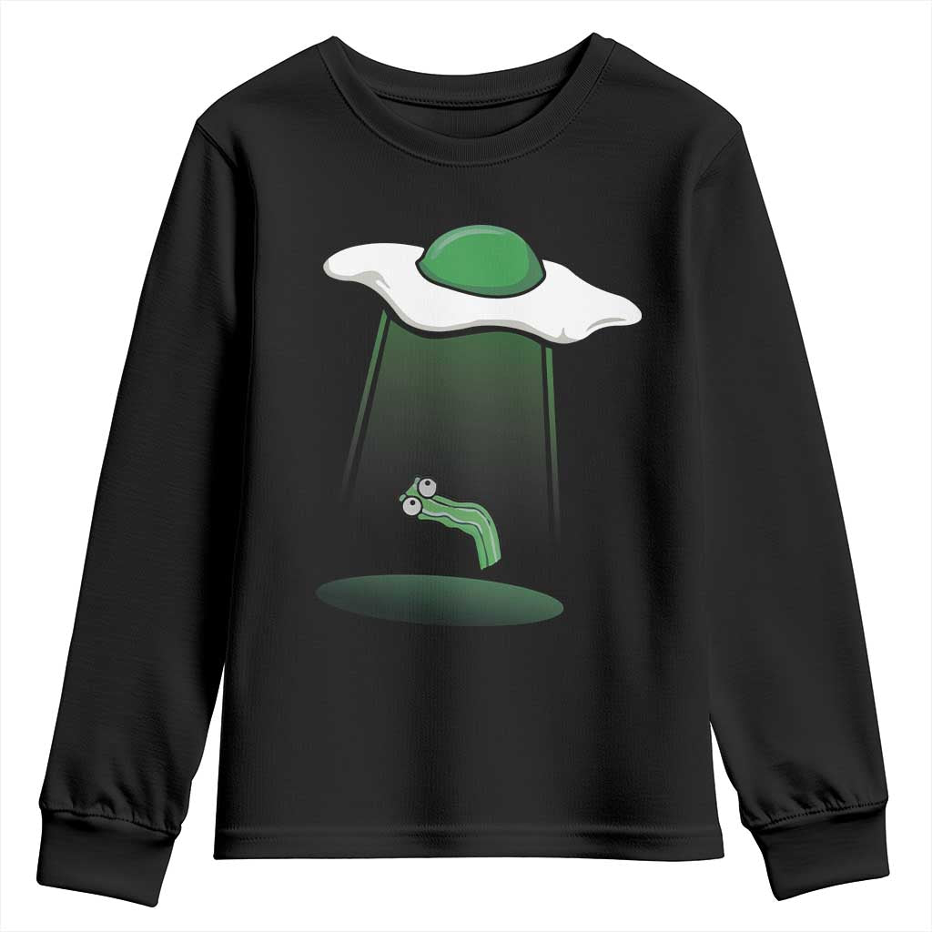 Funny Irish St Patricks Day Youth Sweatshirt UFO Egg Bacon Abduction Funny