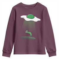 Funny Irish St Patricks Day Youth Sweatshirt UFO Egg Bacon Abduction Funny