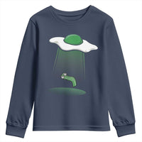 Funny Irish St Patricks Day Youth Sweatshirt UFO Egg Bacon Abduction Funny