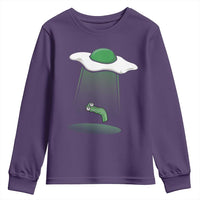 Funny Irish St Patricks Day Youth Sweatshirt UFO Egg Bacon Abduction Funny