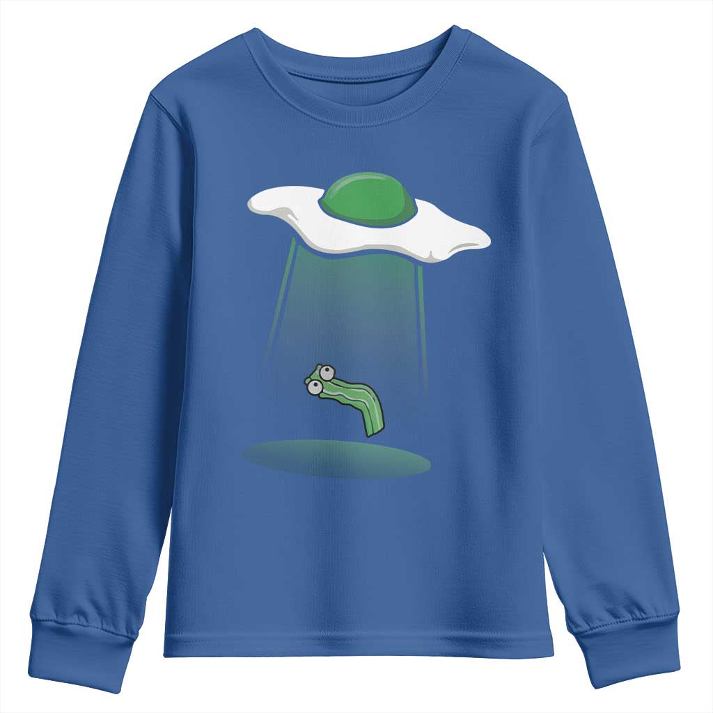 Funny Irish St Patricks Day Youth Sweatshirt UFO Egg Bacon Abduction Funny