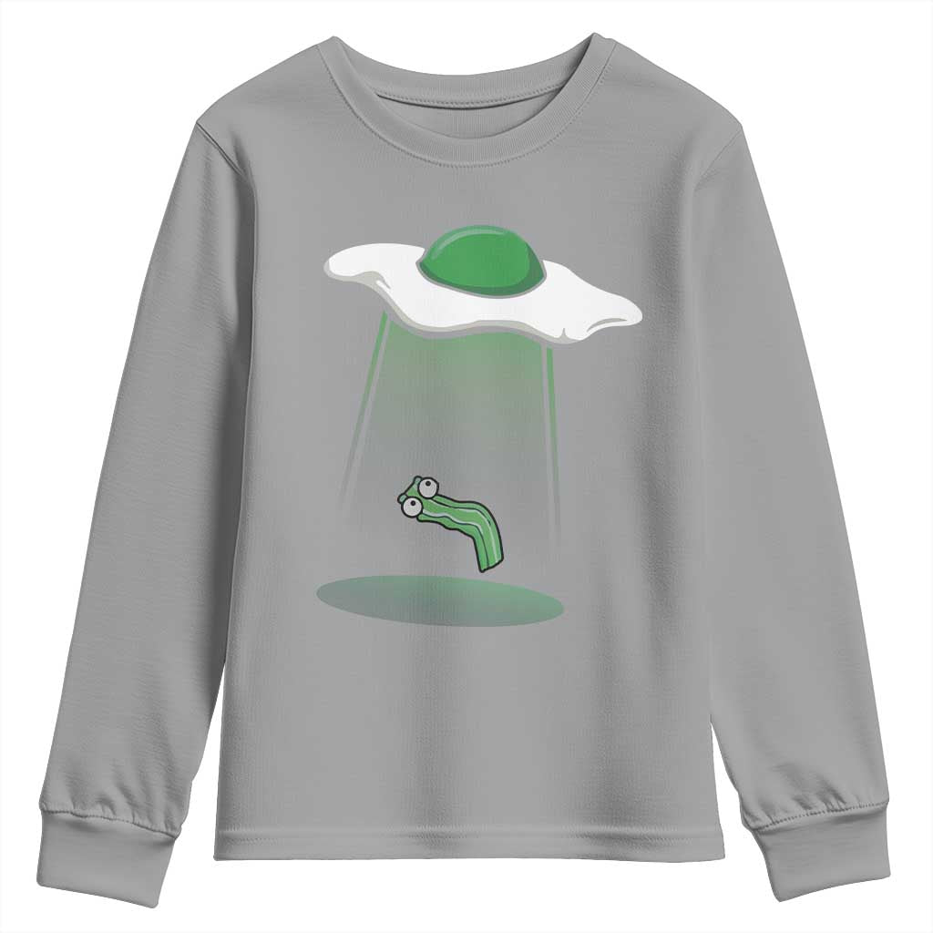 Funny Irish St Patricks Day Youth Sweatshirt UFO Egg Bacon Abduction Funny