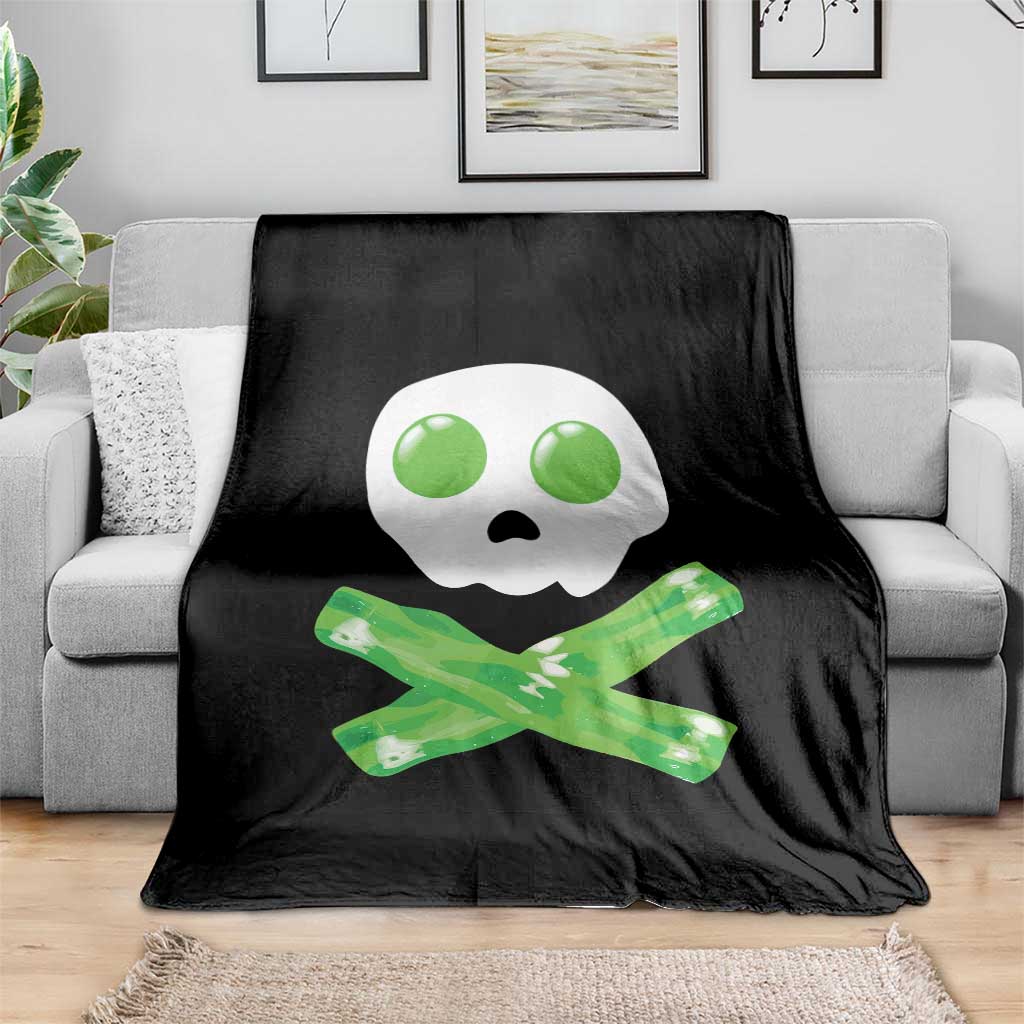 Funny St Patricks Day Throw Blanket Bacon & Eggs Skull & Crossbones