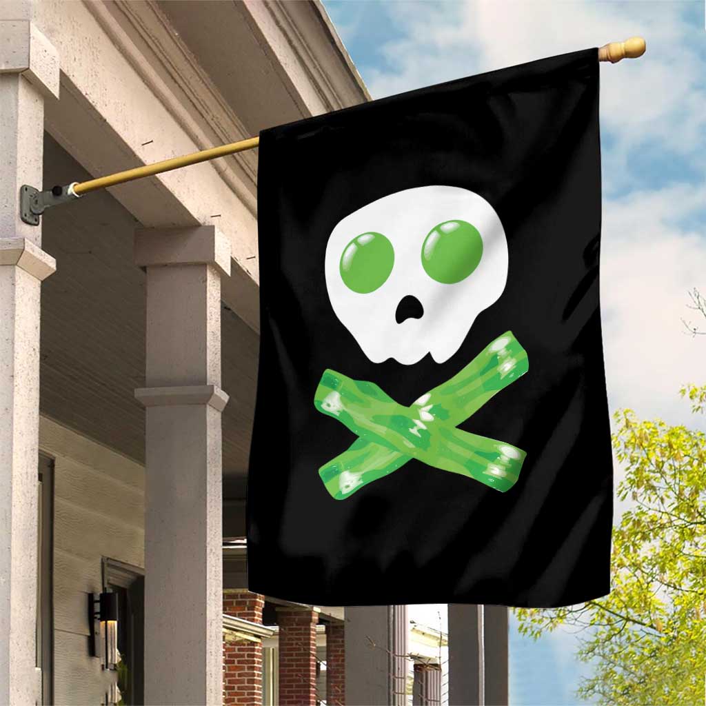 Funny St Patricks Day Garden Flag Bacon & Eggs Skull & Crossbones
