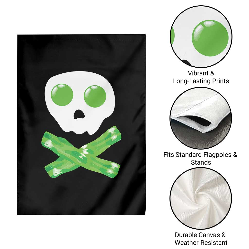 Funny St Patricks Day Garden Flag Bacon & Eggs Skull & Crossbones