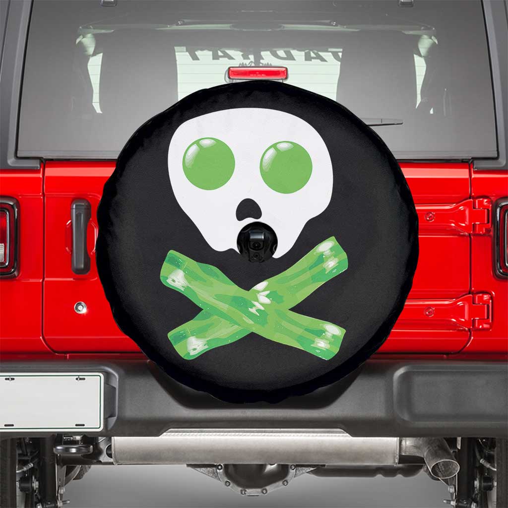 Funny St Patricks Day Spare Tire Cover Bacon & Eggs Skull & Crossbones