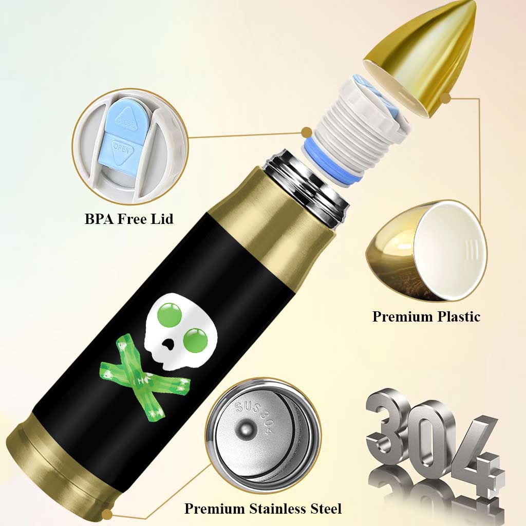 Funny St Patricks Day Bullet Tumbler Bacon & Eggs Skull & Crossbones