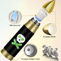 Funny St Patricks Day Bullet Tumbler Bacon & Eggs Skull & Crossbones