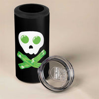 Funny St Patricks Day 4 in 1 Can Cooler Tumbler Bacon & Eggs Skull & Crossbones
