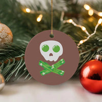 Funny St Patricks Day Ceramic Ornament Bacon & Eggs Skull & Crossbones