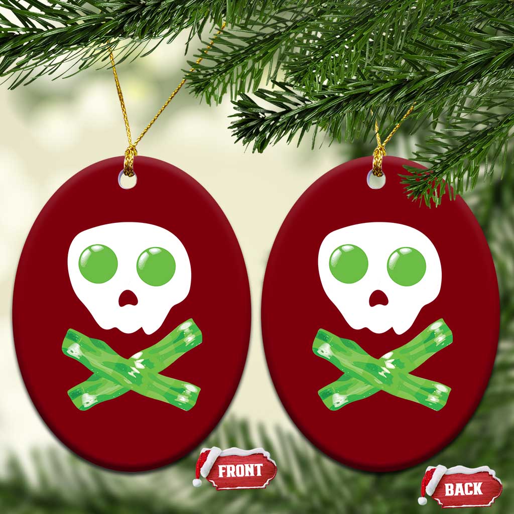 Funny St Patricks Day Ceramic Ornament Bacon & Eggs Skull & Crossbones
