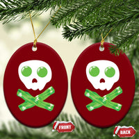 Funny St Patricks Day Ceramic Ornament Bacon & Eggs Skull & Crossbones