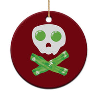 Funny St Patricks Day Ceramic Ornament Bacon & Eggs Skull & Crossbones
