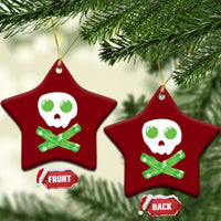 Funny St Patricks Day Ceramic Ornament Bacon & Eggs Skull & Crossbones