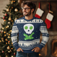 Funny St Patricks Day Ugly Christmas Sweater Bacon & Eggs Skull & Crossbones