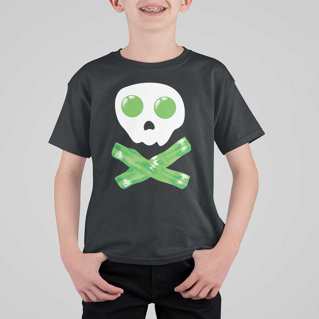 Funny St Patricks Day T Shirt For Kid Bacon & Eggs Skull & Crossbones