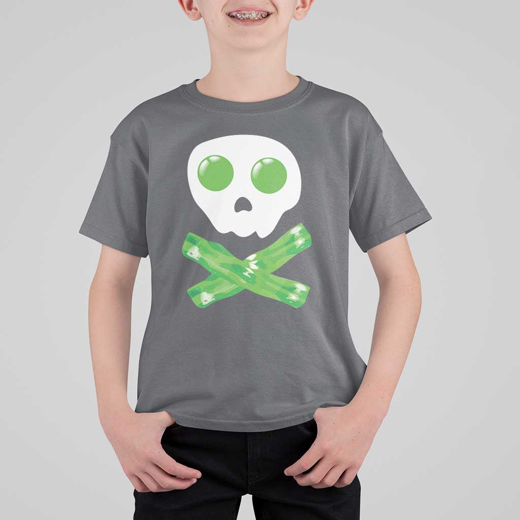 Funny St Patricks Day T Shirt For Kid Bacon & Eggs Skull & Crossbones